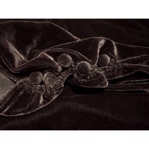 LRL Ralph Lauren Drape Cowl Neck Deep Plum Velvet Pullover Top Long Sleeves Sm - Picture 6 of 6